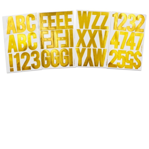 New Bundle of 2 ArtSkills 2" Gold Foil Number and Letter Stickers for Crafts - Picture 5 of 7